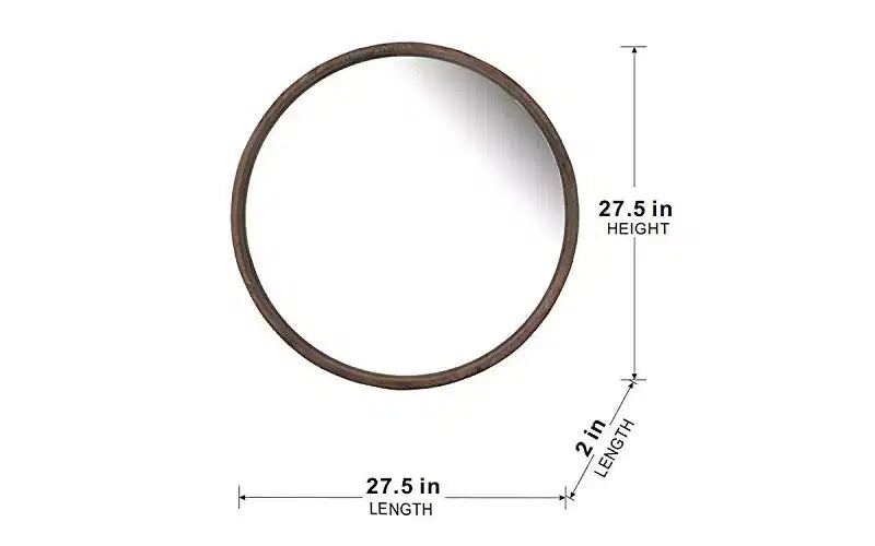 Specchio da parete rotondo in legno da 71 cm