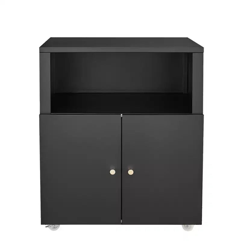 COZONY Armadietto metallico portaoggetti con ruote, supporto mobile per stampante con ante e ripiani per l'ufficio di casa