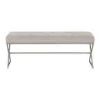 Okak Pouf Moderno Singolo Imbottito in Ecopelliccia con Gambe in Metallo, Poggiapiedi Imbottito Panca Porta Scarpe per Camera da Letto, Ingresso
