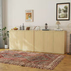 COZONY 46.7 Credenza Buffet, Mobile Contenitore in Legno Scanalato con Ripiani Regolabili e 3 Ante