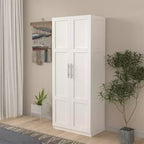 Armadio alto a 2 ante, mobile contenitore contemporaneo con ripiani, armadio e mobile freestanding per camera da letto