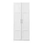 Armadio alto a 2 ante, mobile contenitore contemporaneo con ripiani, armadio e mobile freestanding per camera da letto