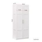 Armadio alto a 2 ante, mobile contenitore contemporaneo con ripiani, armadio e mobile freestanding per camera da letto