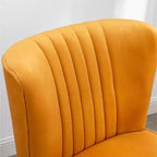 Poltrona d'accento TUYOHW in velluto, poltrona imbottita con cuciture, gambe in legno di gomma, sedile imbottito in schiuma spessa, poltrona lounge per soggiorno, camera da letto