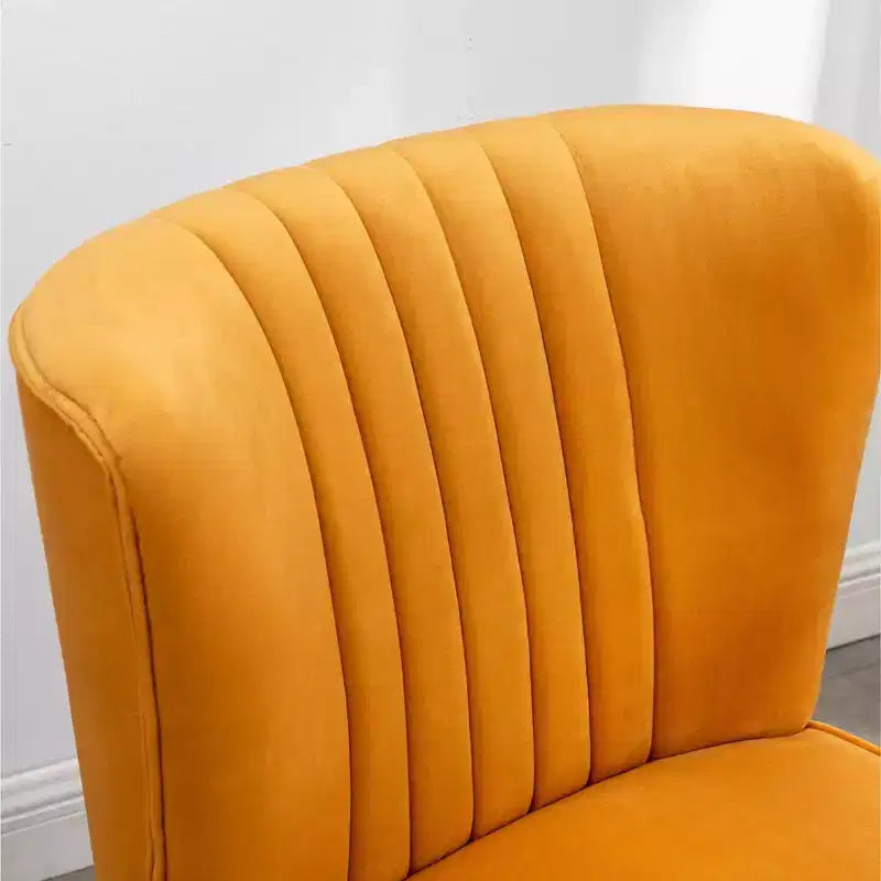 Poltrona d'accento TUYOHW in velluto, poltrona imbottita con cuciture, gambe in legno di gomma, sedile imbottito in schiuma spessa, poltrona lounge per soggiorno, camera da letto