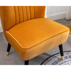 Poltrona d'accento TUYOHW in velluto, poltrona imbottita con cuciture, gambe in legno di gomma, sedile imbottito in schiuma spessa, poltrona lounge per soggiorno, camera da letto
