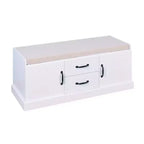 Small Storage Bench with 2 Baskets, Bed Ottoman Storage Cubes, Hallway Livingroom Shoe Bench Shoe Rack Shoe Cabinet with Seat Cushion