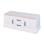 Panca Contenitore Piccola con 2 Cesti, Pouf Contenitore da Letto, Panca Scarpiera da Ingresso Soggiorno con Cuscino per Seduta