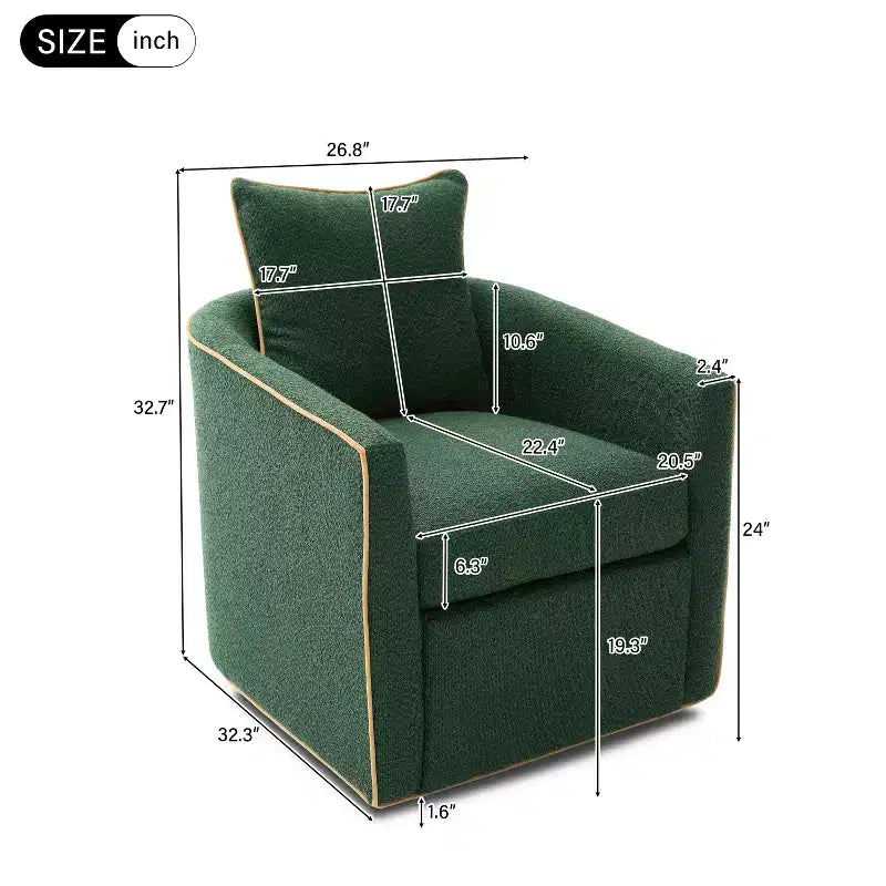 Christopher Knight Home Rena Poltrona Girevole Accent con Rivestimento in Bouclé e Struttura in Ferro Moderno a 360°
