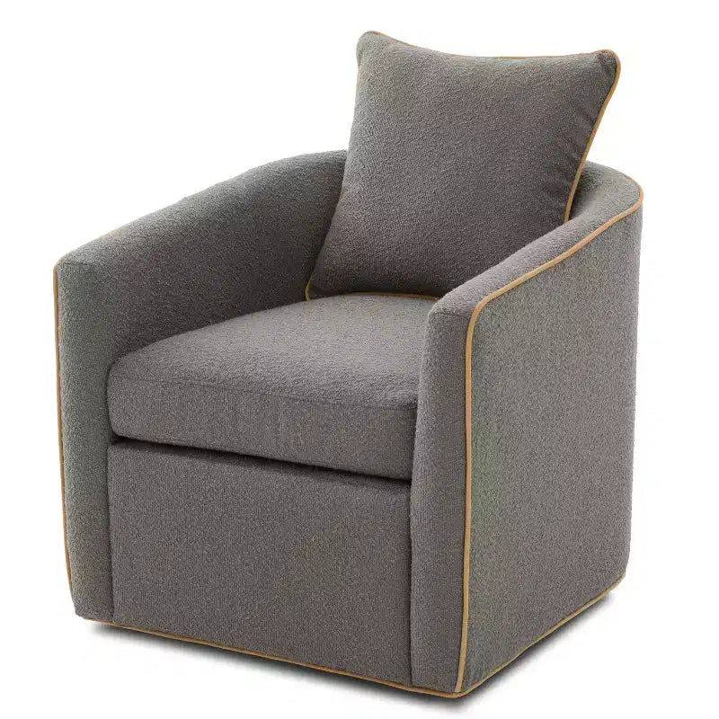 Christopher Knight Home Rena Poltrona Girevole Accent con Rivestimento in Bouclé e Struttura in Ferro Moderno a 360°