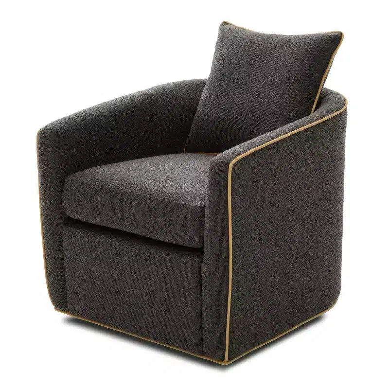 Christopher Knight Home Rena Poltrona Girevole Accent con Rivestimento in Bouclé e Struttura in Ferro Moderno a 360°