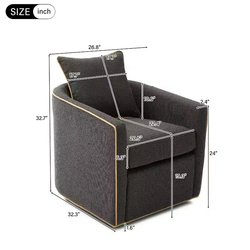 Christopher Knight Home Rena Poltrona Girevole Accent con Rivestimento in Bouclé e Struttura in Ferro Moderno a 360°