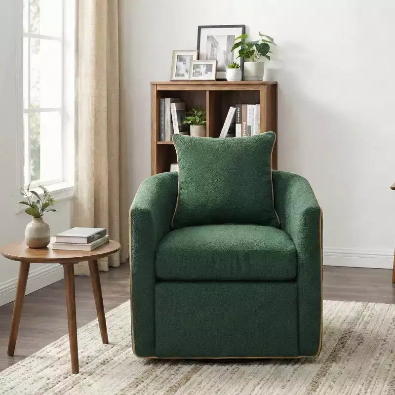 Christopher Knight Home Rena Poltrona Girevole Accent con Rivestimento in Bouclé e Struttura in Ferro Moderno a 360°