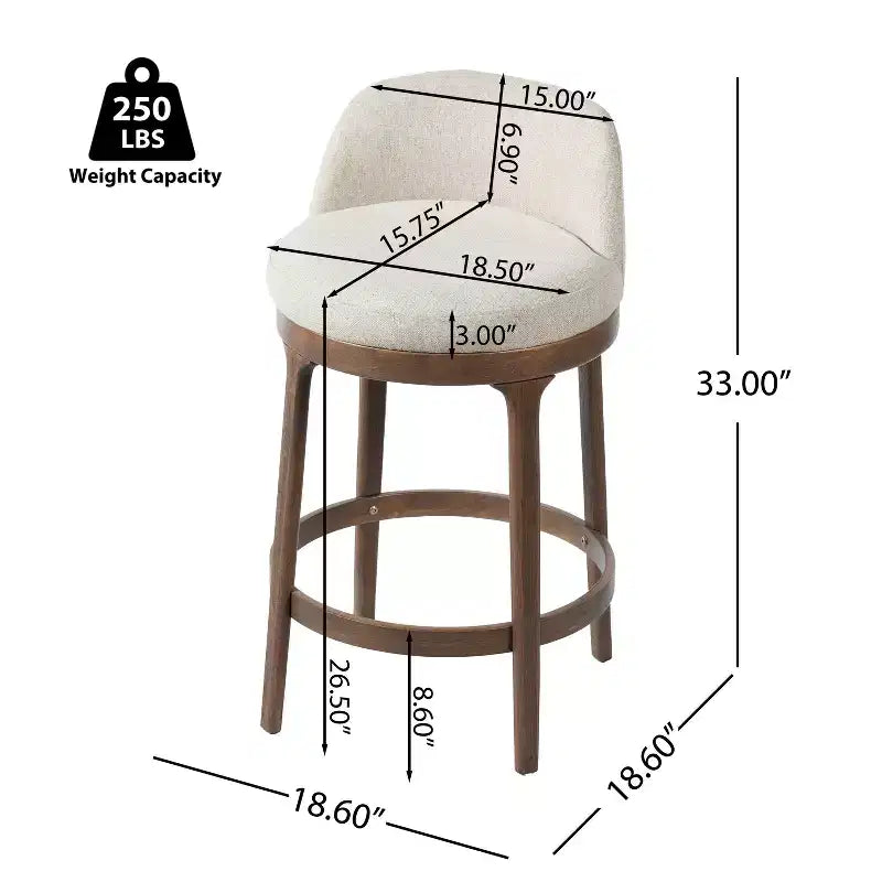 Sgabelli da Bar Imbottiti Christopher Knight Home Tadashi Modern in Legno di Gomma (Set di 4)