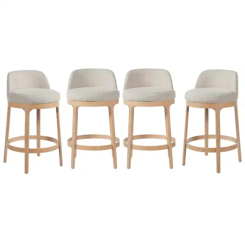 Sgabelli da Bar Imbottiti Christopher Knight Home Tadashi Modern in Legno di Gomma (Set di 4)