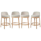 Sgabelli da Bar Imbottiti Christopher Knight Home Tadashi Modern in Legno di Gomma (Set di 4)