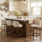 Sgabelli da Bar Imbottiti Christopher Knight Home Tadashi Modern in Legno di Gomma (Set di 4)