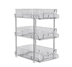 1PC Plastic Multi-functional Stackable Storage Rack for Desktop, Cosmetics, Bathroom, Kitchen, 3-Tier,
