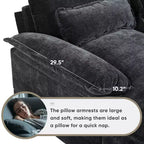 Divano componibile a U moderno GDFStudio Parker 123 in ciniglia con console e doppia chaise longue