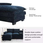 Divano componibile a U moderno GDFStudio Parker 123 in ciniglia con console e doppia chaise longue
