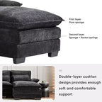 Divano componibile a U moderno GDFStudio Parker 123 in ciniglia con console e doppia chaise longue