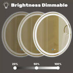Specchio da bagno LED intelligente antiappannamento MAYEERTY da 24 pollici, circolare con doppia illuminazione, temperatura colore a 3 tonalità, funzione memoria e dimmerabile