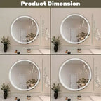 Specchio da bagno LED intelligente antiappannamento MAYEERTY da 24 pollici, circolare con doppia illuminazione, temperatura colore a 3 tonalità, funzione memoria e dimmerabile