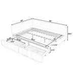 MAYEERTY Letto imbottito Queen Size con vano contenitore, testiera e braccioli, per camera da letto, Grigio