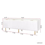 JVNOXK Mobile TV moderno bianco caldo da 180 cm, adatto per TV da 80 pollici, quattro cassetti per una comoda conservazione, adatto per soggiorni e camere da letto