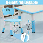 Set Tavolo e Sedie per Bambini, Tavolo da Disegno e Artigianato per Bambini Regolabile in Altezza con 6 Sedie per Età 2-10 Anni, Max 136 kg, Tavolo Attività per Bambini per Aula, Casa