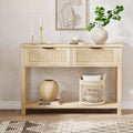 43 Farmhouse Entryway Console Table with 2 Drawers & 2 Tiers,Sofa Table for Living Room, Foyer Storage