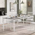 Tavolo da pranzo in legno massiccio da 7 pollici, gambe robuste, 6-8 posti, tavolo rettangolare ideale per cucina, sala da pranzo
