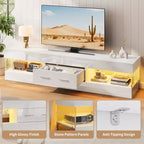 Bestier Mobile TV da gaming da 67 pollici per TV fino a 75 pollici, mobile TV LED lucido con cassetto portaoggetti e ripiani aperti