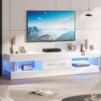 Bestier Mobile TV da gaming da 67 pollici per TV fino a 75 pollici, mobile TV LED lucido con cassetto portaoggetti e ripiani aperti