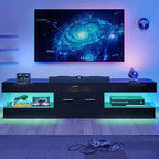 Bestier Mobile TV da gaming da 67 pollici per TV fino a 75 pollici, mobile TV LED lucido con cassetto portaoggetti e ripiani aperti