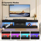Bestier Mobile TV da gaming da 67 pollici per TV fino a 75 pollici, mobile TV LED lucido con cassetto portaoggetti e ripiani aperti