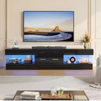 Bestier Mobile TV da gaming da 67 pollici per TV fino a 75 pollici, mobile TV LED lucido con cassetto portaoggetti e ripiani aperti