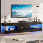 Bestier Mobile TV da gaming da 67 pollici per TV fino a 75 pollici, mobile TV LED lucido con cassetto portaoggetti e ripiani aperti