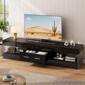 Bestier 67 Gaming TV Stand for TV up to 75, High Gloss Entertainment Center LED Medium Console TV Media Center with Storage Drawer & Open Shelves