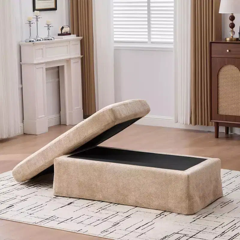 TUYOHW 46 Panchina moderna ottomana con panca imbottita in ciniglia per ingresso con robuste gambe in metallo, panca da fondo letto per soggiorno, ingresso