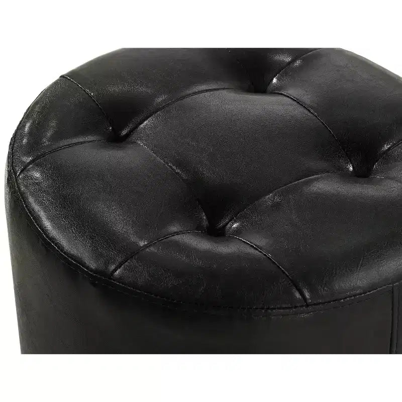 TUYOHW Poggiapiedi rotondo moderno con bottoni e rivestimento capitonné, sgabello da trucco girevole con base girevole, panca/poggiapiedi girevole per soggiorno, ingresso