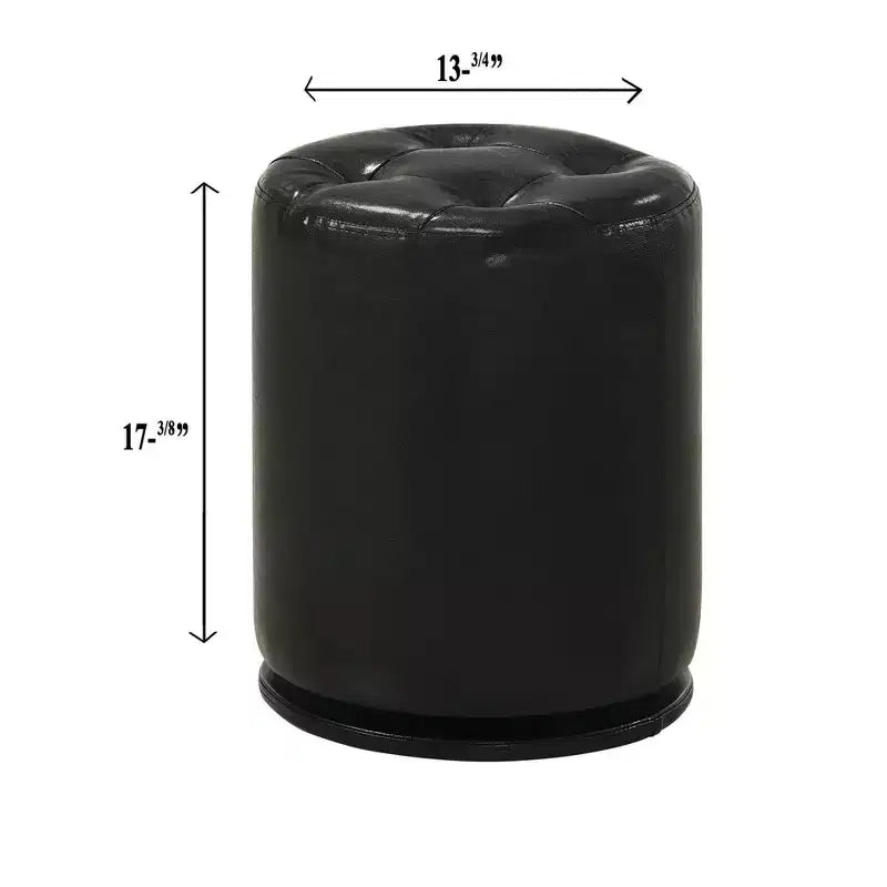 TUYOHW Poggiapiedi rotondo moderno con bottoni e rivestimento capitonné, sgabello da trucco girevole con base girevole, panca/poggiapiedi girevole per soggiorno, ingresso