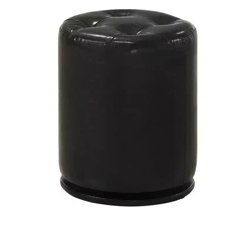 TUYOHW Poggiapiedi rotondo moderno con bottoni e rivestimento capitonné, sgabello da trucco girevole con base girevole, panca/poggiapiedi girevole per soggiorno, ingresso
