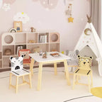 Set Tavolo e 4 Sedie per Bambini, Tavolo in Legno con 4 Sedie, Animali del Fumetto (tavolo più grande) (3-8 anni)
