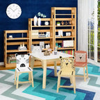 Set Tavolo e 4 Sedie per Bambini, Tavolo in Legno con 4 Sedie, Animali del Fumetto (tavolo più grande) (3-8 anni)