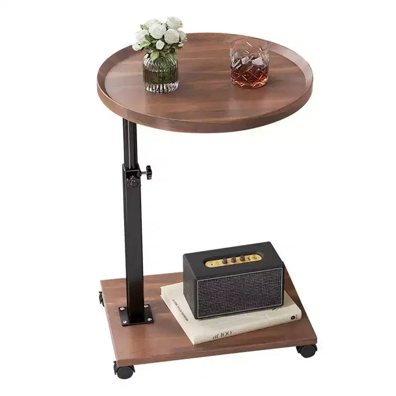 360 Rotatable Sofa Tray Table for Couch Arm - C-Shaped End Table with Phone & Tablet Slots, TV Tray Table, Side Table Tray for Living Room & Bedroom