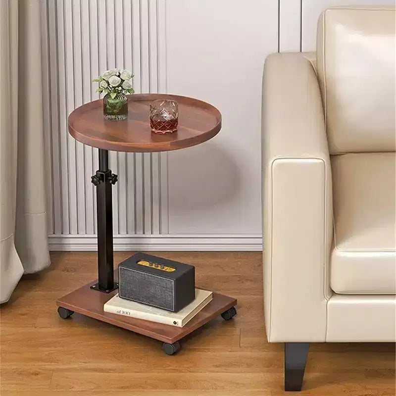 Tavolino da Divano Girevole a 360° per Bracciolo - Tavolino a C con Slot per Telefono e Tablet, Tavolino per TV, Vassoio Laterale per Salotto e Camera da Letto