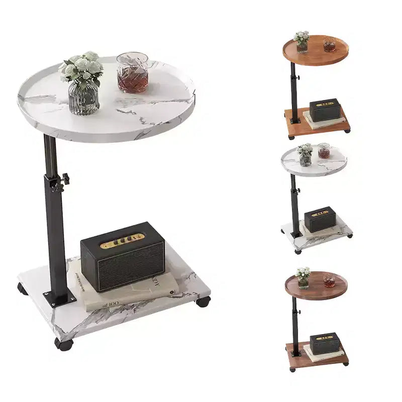 Tavolino da Divano Girevole a 360° per Bracciolo - Tavolino a C con Slot per Telefono e Tablet, Tavolino per TV, Vassoio Laterale per Salotto e Camera da Letto