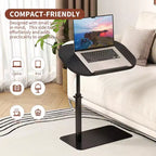 Tavolino da Divano Girevole a 360° per Bracciolo - Tavolino a C con Slot per Telefono e Tablet, Tavolino per TV, Vassoio Laterale per Salotto e Camera da Letto