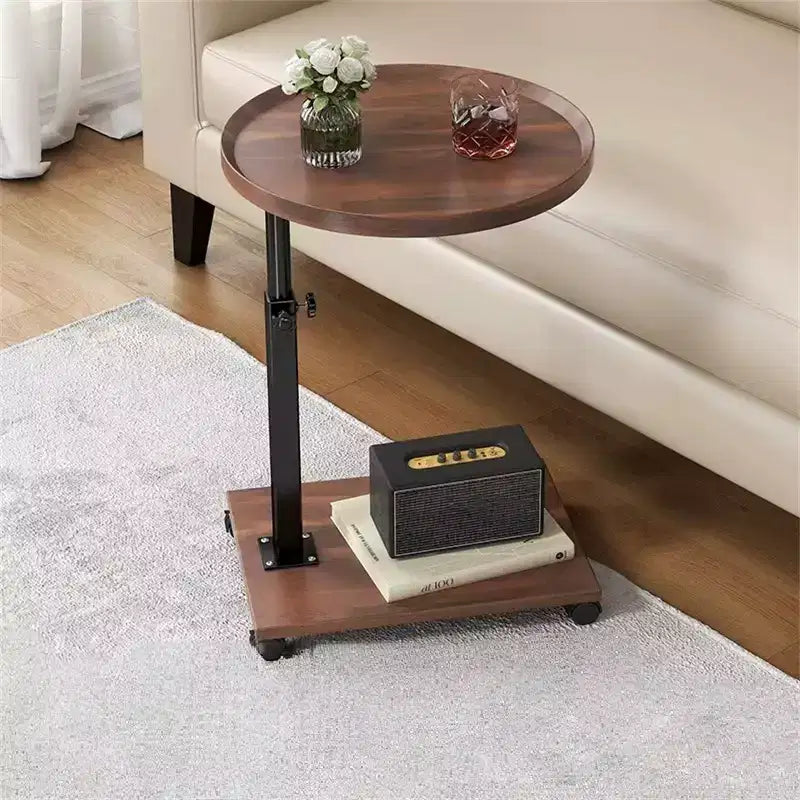 Tavolino da Divano Girevole a 360° per Bracciolo - Tavolino a C con Slot per Telefono e Tablet, Tavolino per TV, Vassoio Laterale per Salotto e Camera da Letto